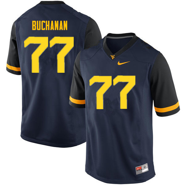 Men #77 Daniel Buchanan West Virginia Mountaineers College Football Jerseys Sale-Navy
